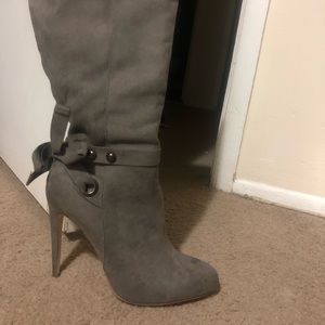 Justfab knee high suede boots wide calf